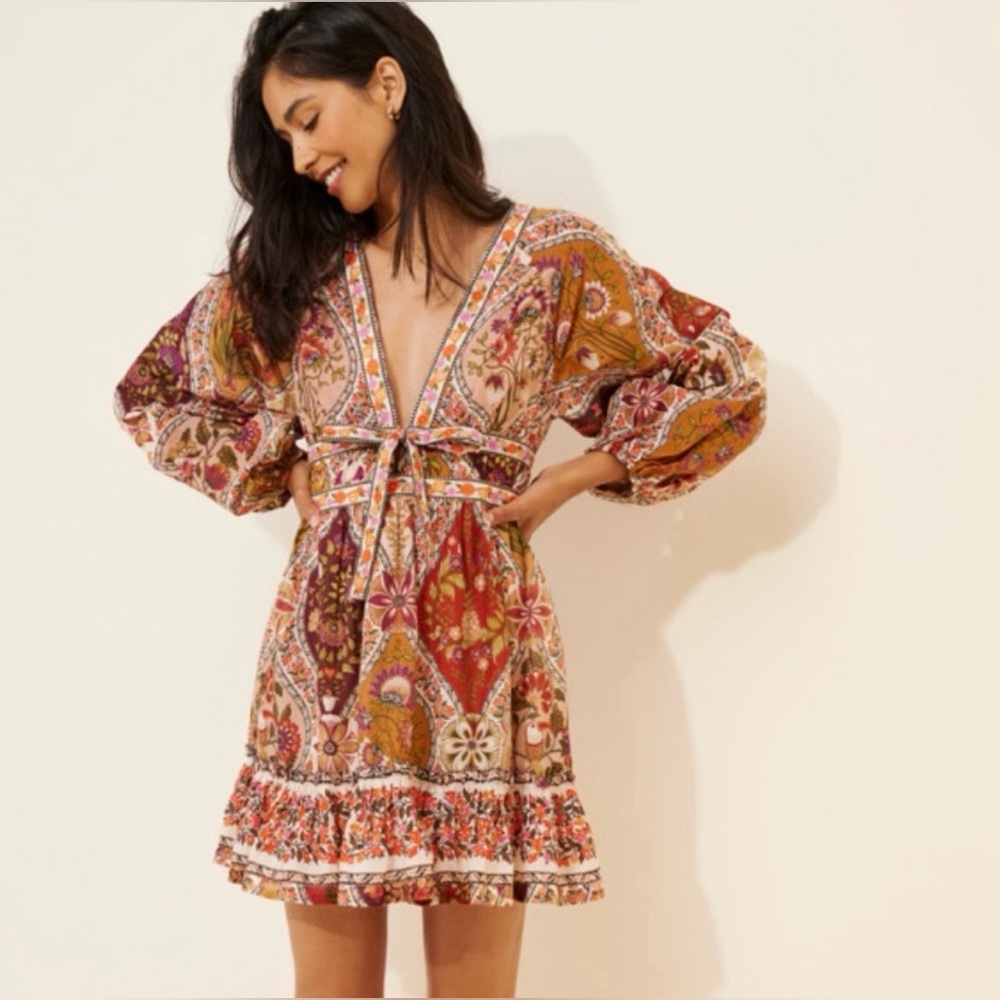 FARM Rio Multicolor Romantic Nature Mini Dress